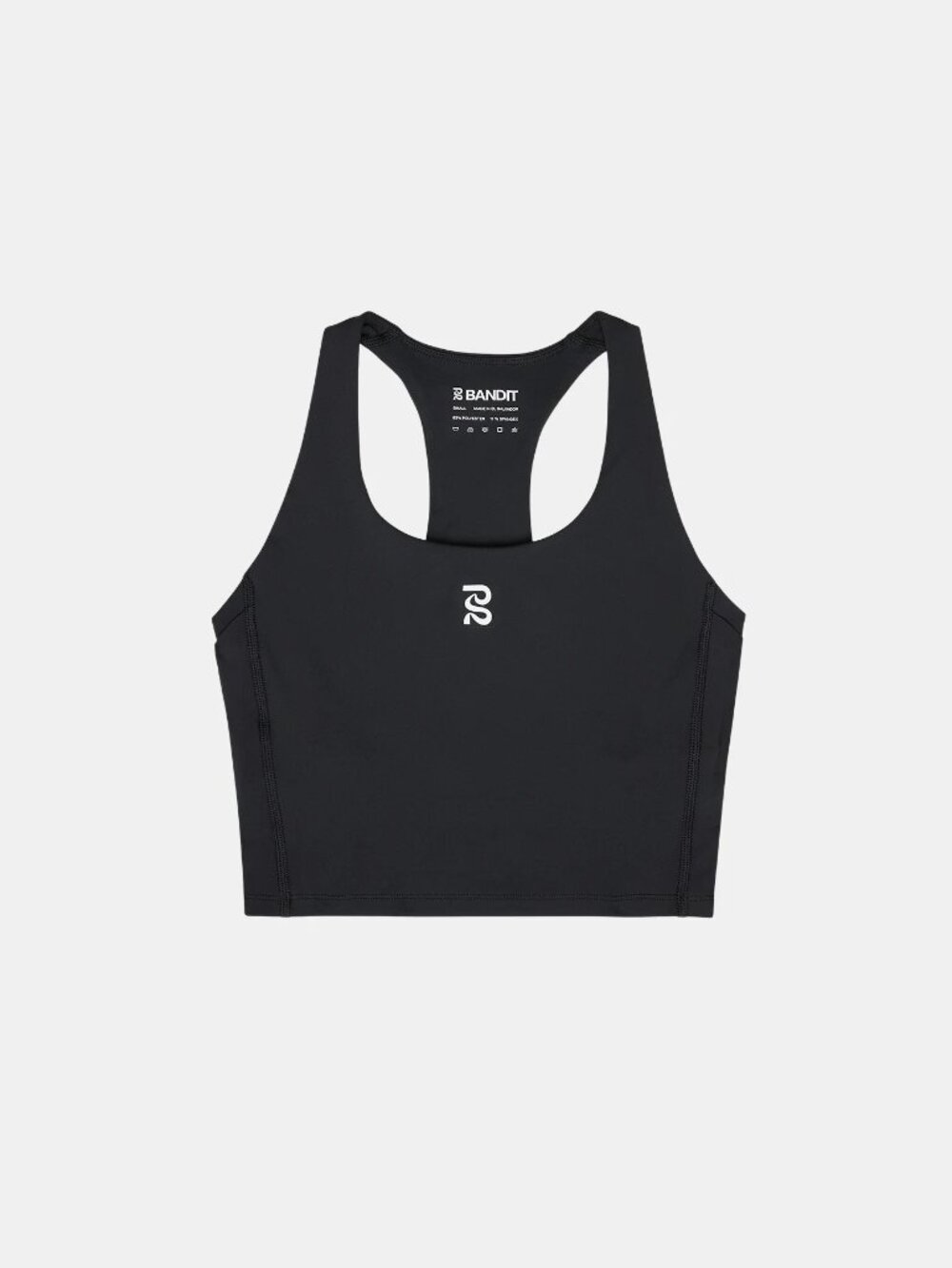 NEW Bandit Stamina™ Scoop Neck Race Crop size Small Black Sports Bra Running